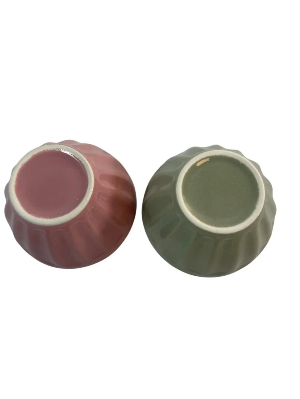 Pier 1 Prep Bowls Mini Ceramic Set of 2 Pink/Green 4
